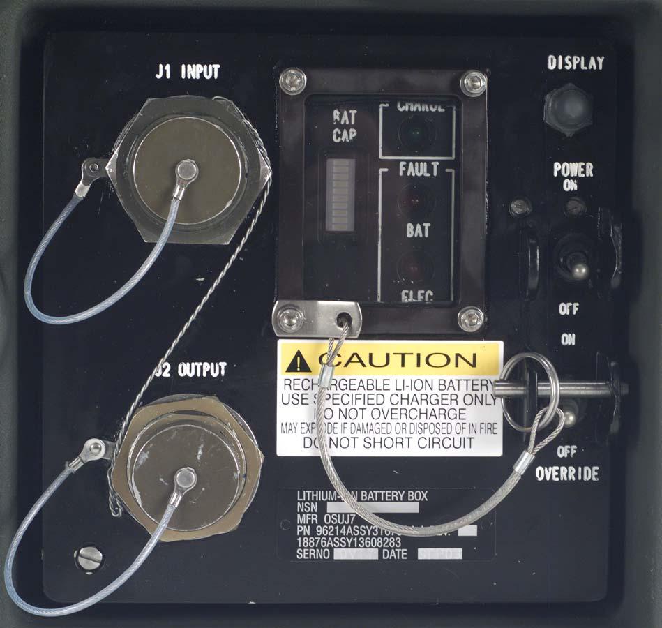 9 ITAS - Flange Panel Front Controls Two Mil spec connectors with connector covers BIT lights (BAT, ELEC) BAT = Cell Pack ELEC = Electronics