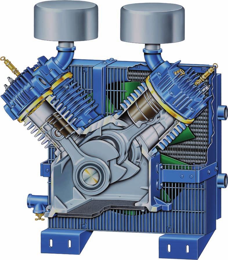 The Quincy QRDT is a two-stage, air-cooled compressor with pressure capability up to 150 psig.
