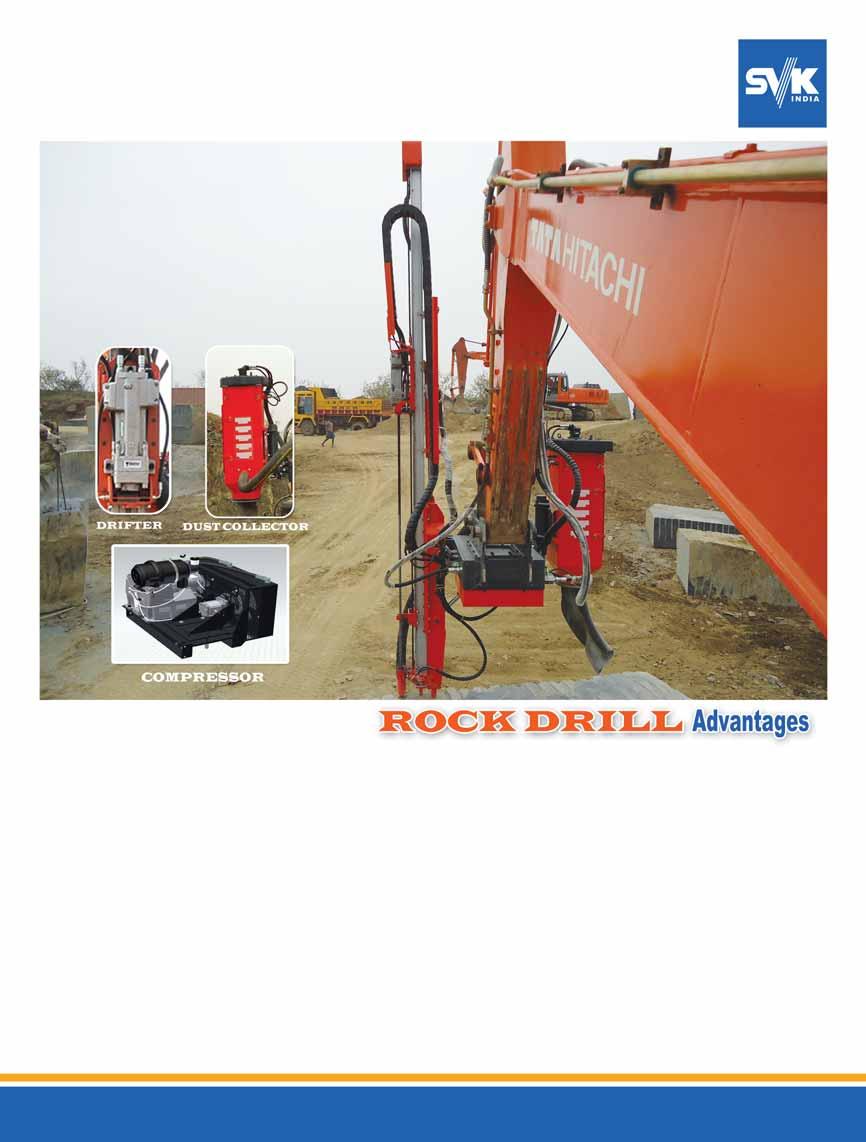 Model : Rock Drill 27 Control : Automatic Hole diameter range : 27-45 mm (Ø ) (7/8 tai R25) Compressor (m3/min.) : 1.4 Filtration area of dust collector (m2) : 4.