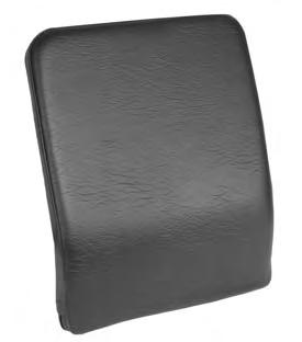 Reduced width on the lower portion of the back allows lateral hip or thoracic pad brackets to be mounted without offset