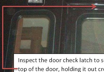 Inspect the door check latch to see if the knuckle is hitting