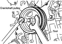 1 cylinder on the right bank of engine are located as illustrated. If not, turn the crankshaft one revolution (360 degrees) and align as illustrated. 31.
