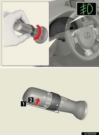 Fog light switch The fog lights secure excellent visibility in difficult driving conditions, such as