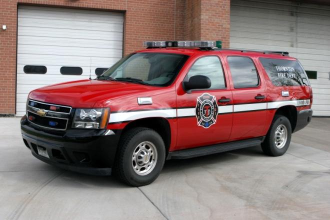 City of Thornton Battalion 71 2008 Chevy Suburban The Battalion Chief responds to emergency scenes in this unit.