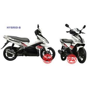 Model: HYBRID-B New design Hybrid scooter When the speed is less than 20km/h, the electric motor work. When the speed exceed 20km/h, the gasoline engine will start to work automatically.