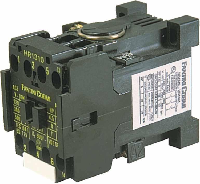 THREE-POLE CONTACTORS series HR09-HR3 up 6 kw USE Series HR contacrs are particularly suitable for controlling mors, heating elements and three-phase and single-phase loads in general.