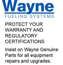 INSTALLATION & OPERATION MANUAL Reliance G5200 and H6200 Series Mechanical Registration Fleet Dispensers & /V287 and /V288 Satellite Dispensers 2014, Wayne Fueling Systems. All rights reserved.