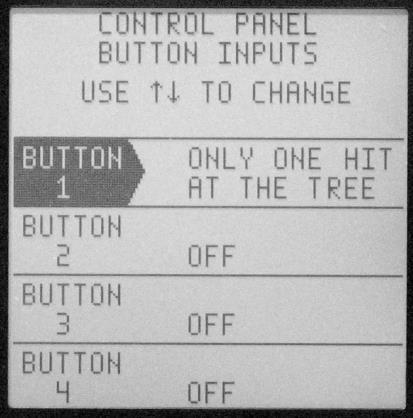 The Button Inputs Screen Control Panel Screen 3 This screen is used to select the function of each Push-button.