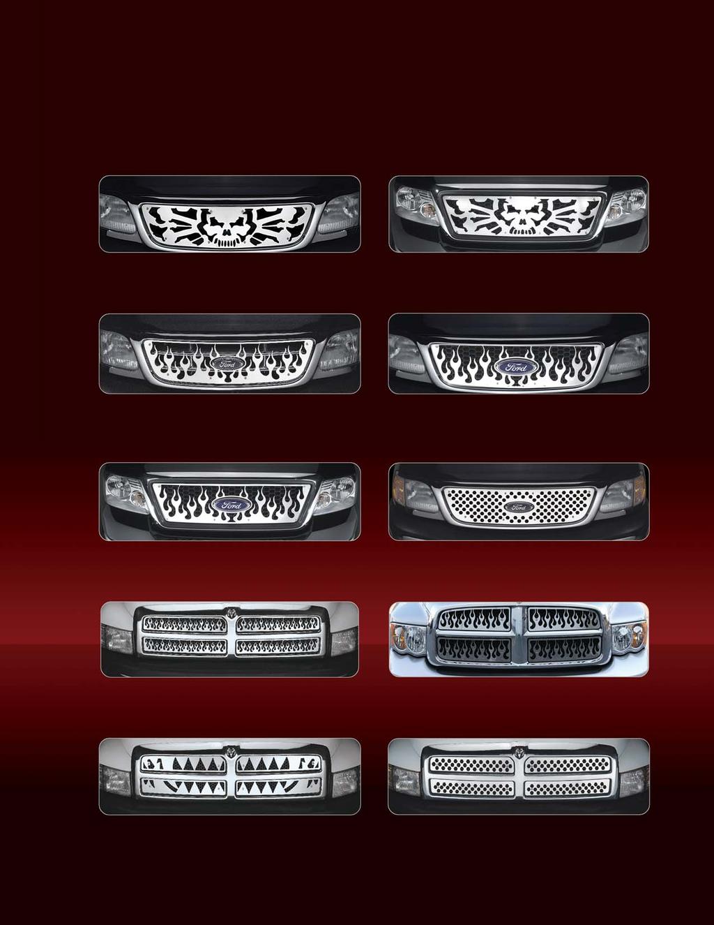 STAINLESS STEEL GRILLE INSERTS SG-3 99-03 Ford F-150 / 50LD (Honeycomb Grill) 004 Ford F-150 Heritage (Honeycomb Grill) SG-33 04-Up Ford F-150 (Honeycomb Grill) SG-41 99-03 Ford F-150 / 50LD (Bar