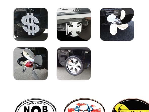 NOVELTY HITCH COVERS NOVELTY HITCH COVERS A. CR-419 Auto Ice $ B. CR-414 Maltese Cross C. CR-40 Propeller D. CR-40L Propeller with L.E.D. E.
