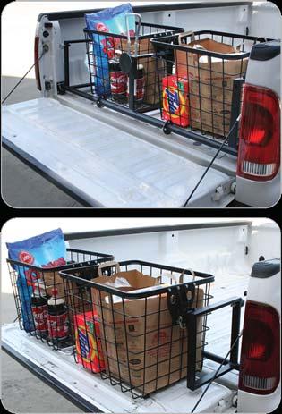 Patent Pending Ideal for groceries, sport and work equipment Constructed from Heavy Duty Powder Coated Steel Compatible with Tonneau Covers Rack