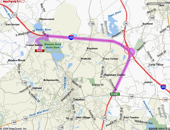 DIRECTIONS FROM HAMPTON INN RAYNHAM TO GENERAL DYNAMICS TAUNTON Start out going WEST on US-44 / CAPE HWY / NEW STATE HWY. <0.1 Miles Merge onto MA-24 N toward BOSTON. 3.