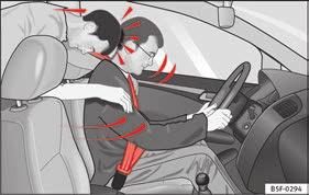 Frayed or torn seat belts or damage to the connections, belt retractors or parts of the buckle could cause severe injuries in the event of an accident.