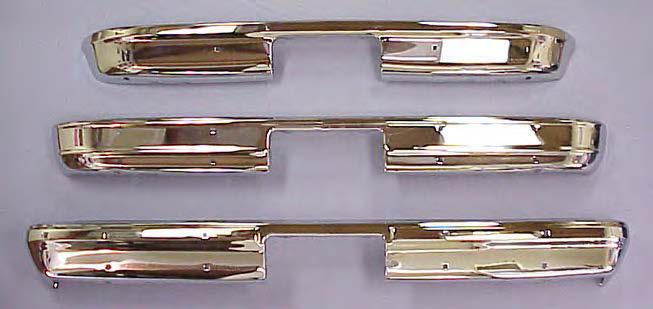 BED SECTION- BUMPERS/ ROLL PANS 67 A 73-87 HEAVY DUTY STEP BUMPER CHROME STEP BUMPERS COME WITH ATTATCHED BUMPER BRACKETS B C A 73-87