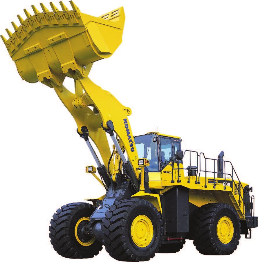 W H E E L L OA D E R WA600-6 Increased Bucket Capacity Matches With One Class Higher Dump Truck The WA600 can load 60 ton (70 short ton) trucks with the standard boom.
