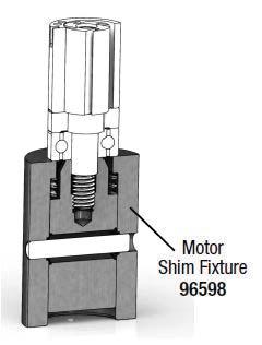 2. Use 96598 Motor Shim Fixture. Thread rotor into Motor Shim Fixture, finger tight.