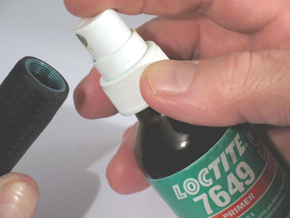 5. Use Loctite #7649 Primer on theads at front and rear of