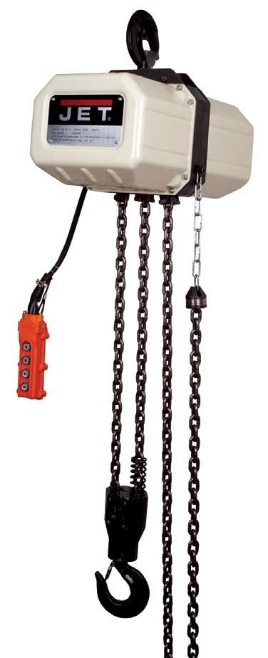 Chain Hoists - MATERIAL HANDLING Single- Electric Chain Hoists, Single Phase Designed for commercial and industrial applications 1/2-ton to 5-ton capacities, 10', 15' and 20' lifts available No.