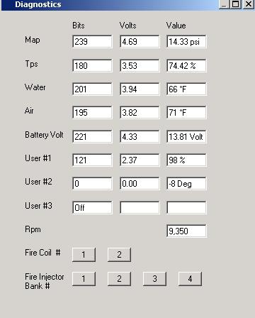 Figure 15 - Diagnostics Screen Also included in the Engine pull down menu is the Stop Engine command.