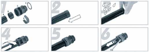 end of conduit to achieve IP68 To re-open use a screw-driver For ease of installation moisten seal cap with water or grease 7 10 M 10 12 0 12 16 2 17