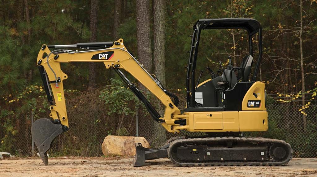 Productivity and Durability Designed for reliability. Auxiliary Hydraulics The 303E is ready to work. Hammer and two way lines with quick disconnect fittings are standard on every machine.