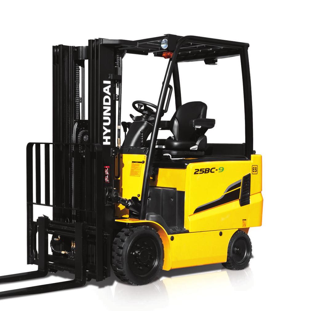 Compact forklift with proven AC technology Maximum performance Comfortable operating room Load Weight Indicator Battery side loading system