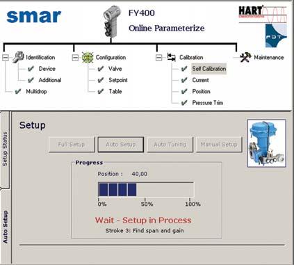 These instruments can be configured with Smar software and other manufacturer configuration tools. Local adjustment is available in all FY400.
