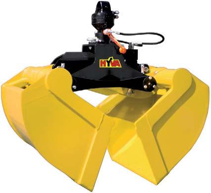 HYVA HIGH VOLUME CLAMSHELL BUCKET WITH NARROW CARRIER Hyva : H 622 930 220 1330 B 1680 Suitable for digging due to the narrow frame. Compact design bucket without obstacles.