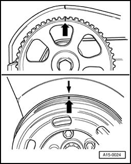 Page 37 of 38 13-34 - Counterhold toothed belt tensioner using 2 pin spanner -B- and tighten mounting screw -3-.