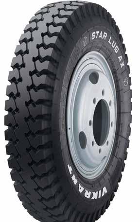 broad lugs Very good mileage Excellent support while carrying load and free from any lug chipping Special tread compound with strong rubber matrix Very good mileage Good load carrying capability