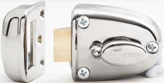 200 Narrow Stile Streamlatch Application General purpose streamlatch designed to suit narrow doors Opened by key from outside and turn knob inside Inside snib may be used to hold-back or deadlock