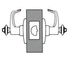 Classroom Lock Deadlocking latch bolt operated by lever from either side except when both levers are