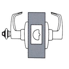When outside lever is locked, latch bolt is operated by key in outside lever or by rotating inside