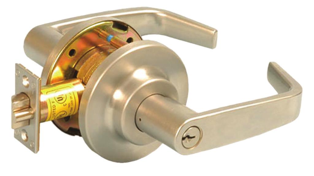 SPXCL186 F86 Storeroom Lock Deadlocking latch bolt operated by key in outside lever or rotating inside