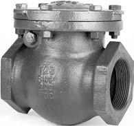 Class 125 Iron Body Check Valves Bolted Bonnet Horizontal Swing *Renewable Seat and Disc 125 PSI/8.6 Bar Saturated Steam to 353º F/178º C 200 PSI/13.