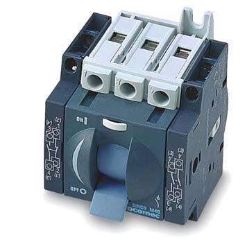 Conformity to standards IEC 60947-3 EN 60947-3 General characteristics Double break per phase. DIN rail mounting, panel or modular panel with 45 mm front cut out.