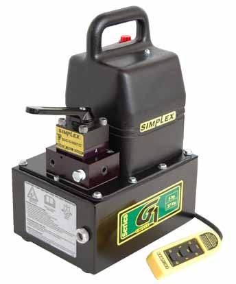 4 Ideal for use with smaller hydraulic cylinders or tools. 4 Compact, lightweight design, starting at 3 lbs. Performance Chart 3 flow (cu.in.) Amps 12 SITE GAUGE Metal reservoir site gauge for easy viewing of oil level.