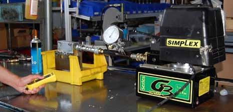 G3 SERIES A Simplex G3 power pump was used at a testing facility to pressurize manifolds for leaks.