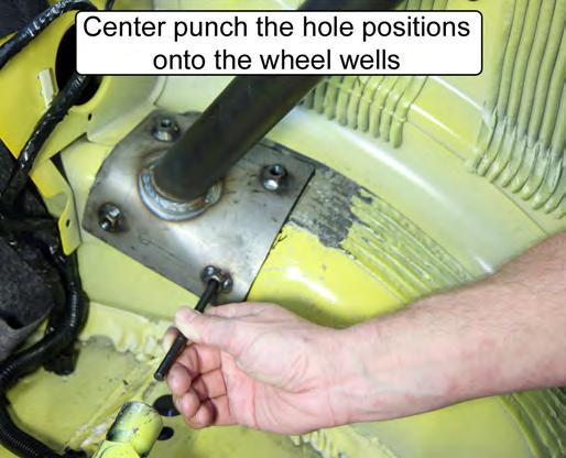 34. Mark the position of the four mounting holes in each Rear Support Mounting Pad onto the