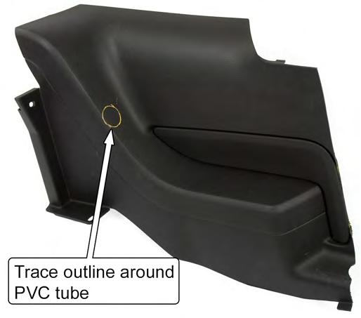 Place the supplied PVC tube onto the Driver Side Rear Support Spud. 53.