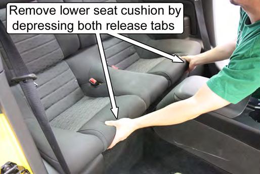 Remove the rear seat cushion.