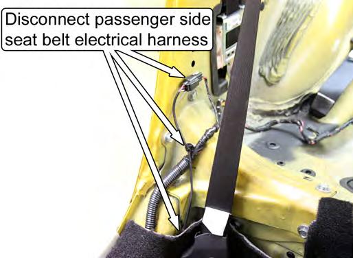 NOTE: If present, disconnect the wiring harness connected to the seat belt so that the carpet can be