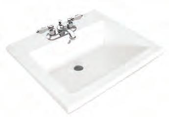 Stanza Square Drop-In Lavatory fire clay Specifications: Fire Clay Rear overflow Template supplied Faucet not included Overall Dimensions: 515mm (W) x 44mm (D) x 19mm (H) 2¼" (W) x 17⅜" (D) x 7½" (H)