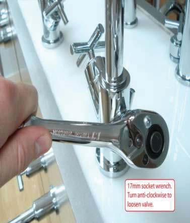 Shut off the water supply to the tap you are working on. 2. Unscrew the handle assembly by rotating the collar anti-clockwise. 3.