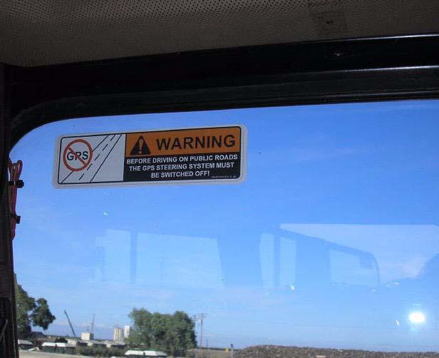 Install Warning Label Install Warning Label Install the Warning label on the cab window in a position that is easy to read and does not obstruct the driver s view of the road or surrounding obstacles.
