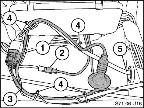 Note: In the following steps, reference page 13 for Wiring Harness Diagram (illustration S71 06 U11) and detailed description of harness connections and wire colors. 12.