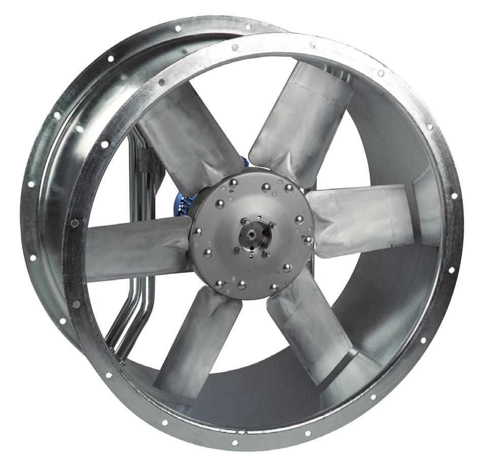 - ADJUSTABLE PITCH FANS Range of adjustable pitch aerofoil blade, cased axial flow fans.
