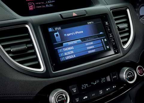 The CR-V s updated audio system is linked to four speakers and two tweeters for crisp, clear sound all around you.