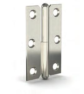 Lift-off hinges 60 to 80 mm long Part number Material Finish E F G S Note Weight (g) 14-7-3396 steel nickel plated 60 40 1.5 4 5.