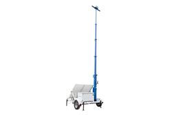 *PLEASE NOTE: ANY FREE SHIPPING OFFERS DO NOT APPLY TO LIGHT MASTS OR LIGHT TOWERS* This trailer mounted light mast with solar generator has a 12" x 12" x 6" junction box mounted at the top of the